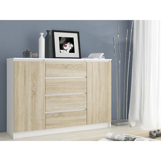 COMMODE K160 2D 4T CLP PK BLANC / SONOMA
