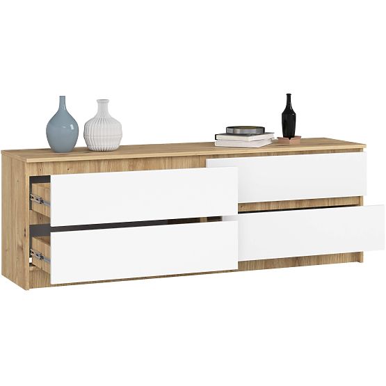 COMMODE K160 4TI CLP PK CHÊNE ARTISAN / BLANC