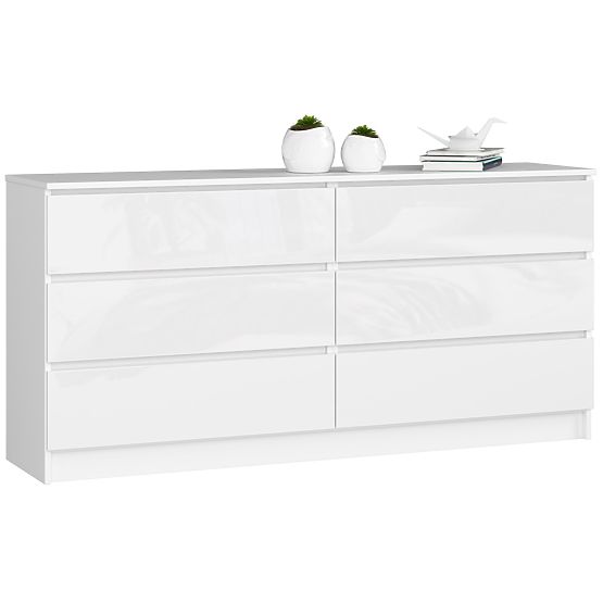COMMODE K160 6TIROIRS CLP PK BLANC BRILLANT