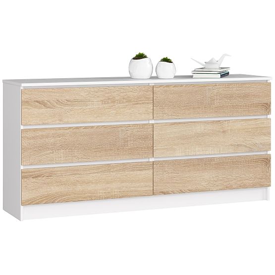 COMMODE K160 6TIROIRS CLP PK BLANC / SONOMA