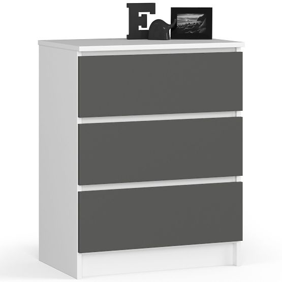 COMMODE K60 3TIROIRS CLP BLANC / GRIS