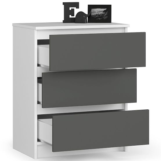 COMMODE K60 3TIROIRS CLP BLANC / GRIS