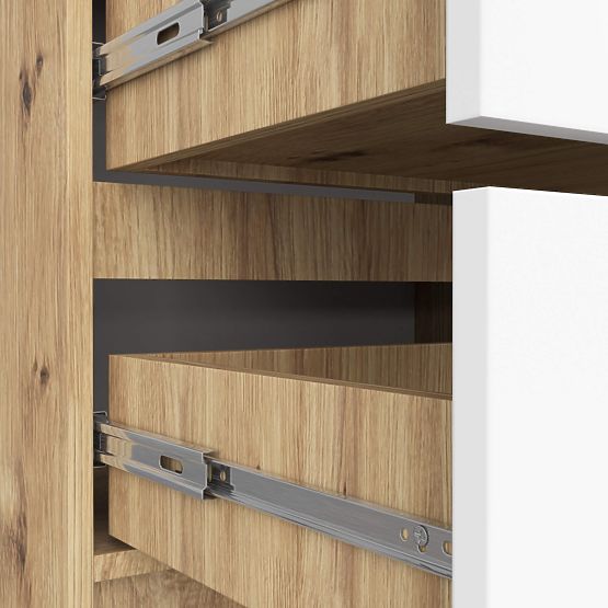 COMMODE K60 4TIROIRS PK CHÊNE ARTISAN / BLANC