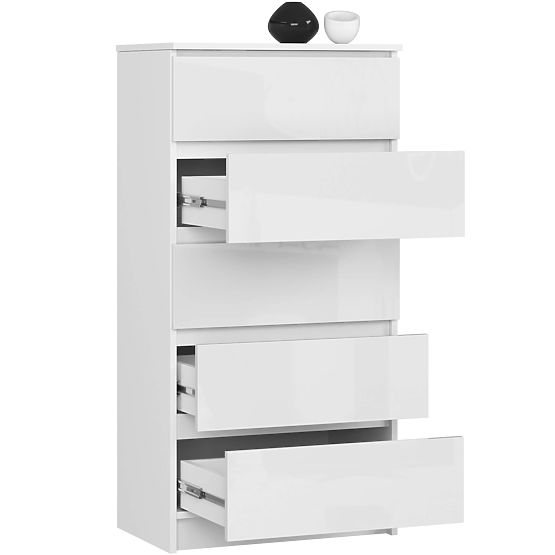 COMMODE K60 5TIROIRS CLP PK BLANC BRILLANT
