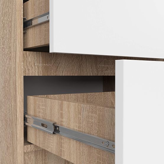 COMMODE K60 5TIROIRS CLP PK CHÊNE SONOMA / BLANC