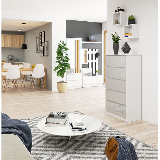 COMMODE K60 5TIROIRS CLP PK MÉTALLIQUE BRILLANT