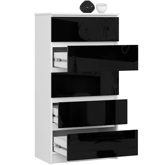 COMMODE K60 5TIROIRS CLP PK NOIR BRILLANT