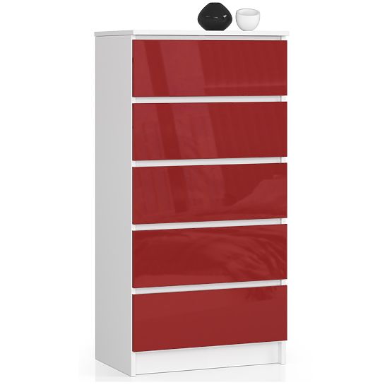 COMMODE K60 5TIROIRS CLP PK ROUGE BRILLANT