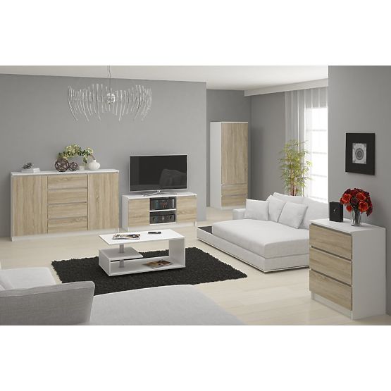 COMMODE K60 6TIROIRS CLP PK BLANC / SONOMA