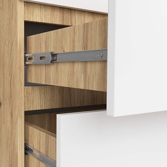 COMMODE K60 6TIROIRS CLP PK CHÊNE ARTISAN / BLANC