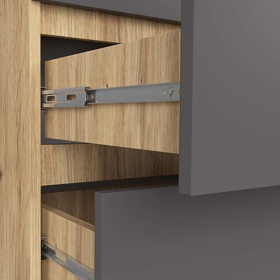 COMMODE K60 6TIROIRS CLP PK CHÊNE ARTISAN / GRIS