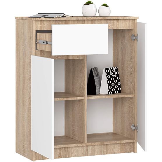 COMMODE K80 2D 1SZ CLP PK CHÊNE SONOMA / BLANC