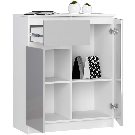 COMMODE K80 2D 1T CLP PK MÉTALLIQUE BRILLANT