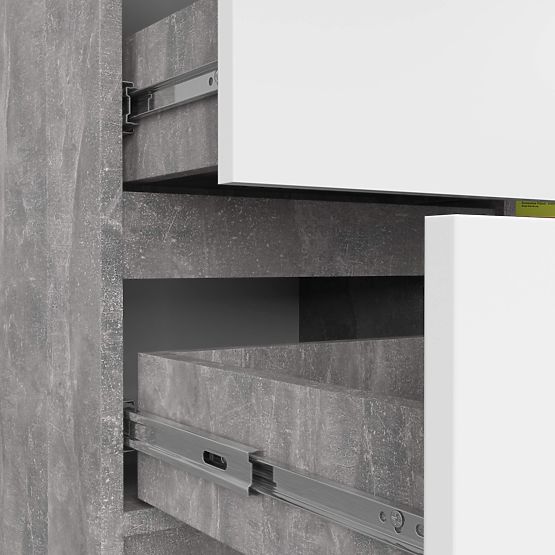 COMMODE K80 JERRY 1D 3T PK BÉTON / BLANC