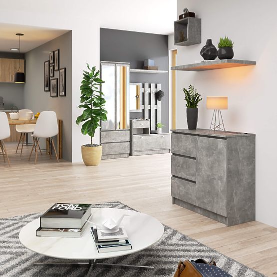 COMMODE K80 JERRY 1D 3T PK BÉTON