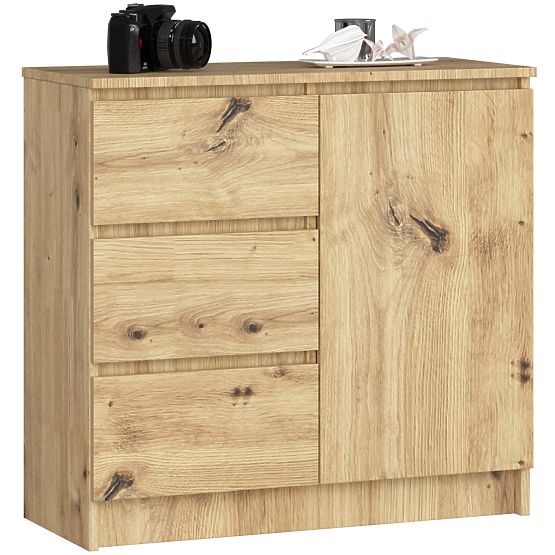 COMMODE K80 JERRY 1D 3T PK CHÊNE ARTISAN
