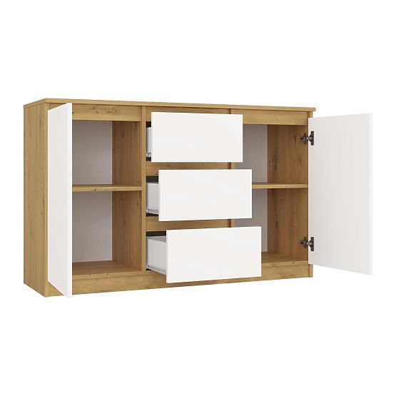 Commode Malwa 2D3S CHÊNE ARTISAN BLANC