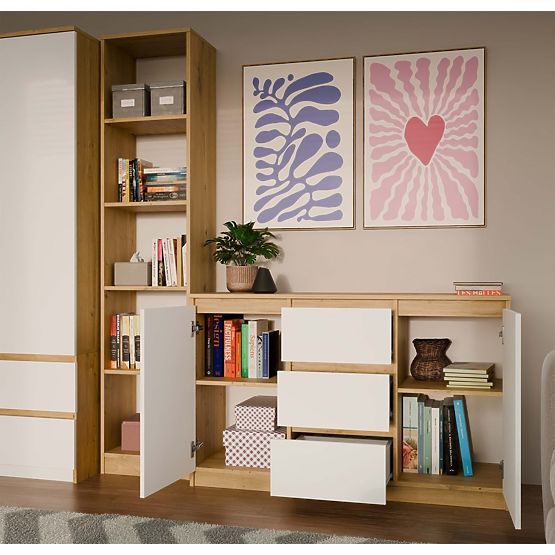 Commode Malwa 2D3S CHÊNE ARTISAN BLANC