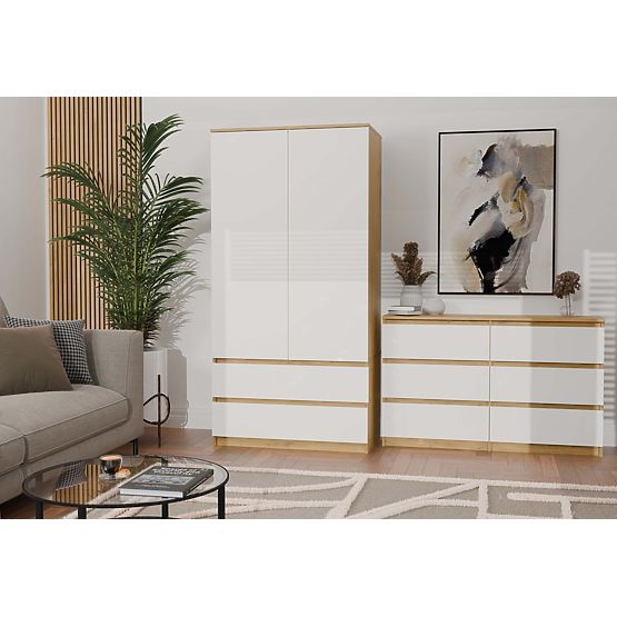 Commode Malwa M6 120 CHÊNE ARTISAN BLANC
