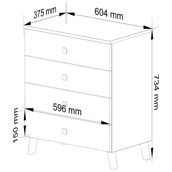 COMMODE MOBI K-04 BLANC NOIR