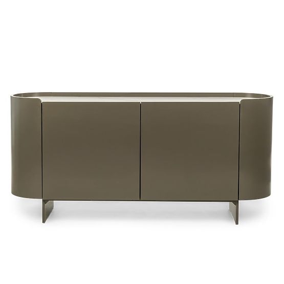 Commode ovale Nari, vert/gris, spiek, brillant