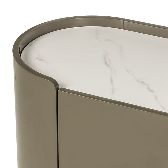 Commode ovale Nari, vert/gris, spiek, brillant