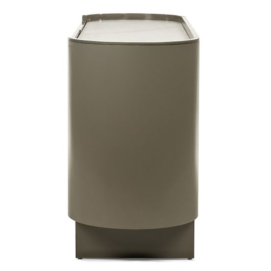 Commode ovale Nari, vert/gris, spiek, brillant