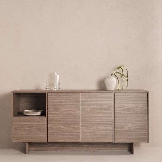 Commode à quatre portes Kanso, chêne perle