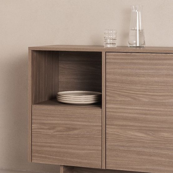 Commode à quatre portes Kanso, chêne perle