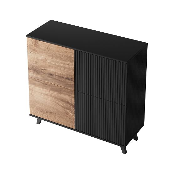 Commode RANDOM KM-2 - Chêne Wotan/Noir