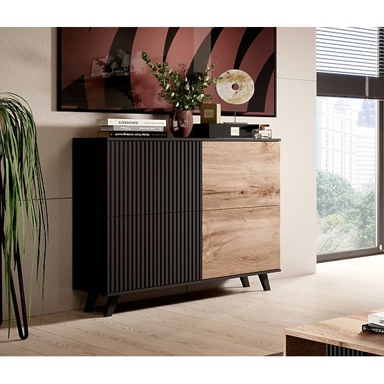 Commode RANDOM KM-2 - Chêne Wotan/Noir