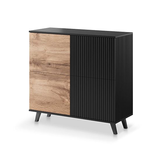 Commode RANDOM KM-2 - Chêne Wotan/Noir
