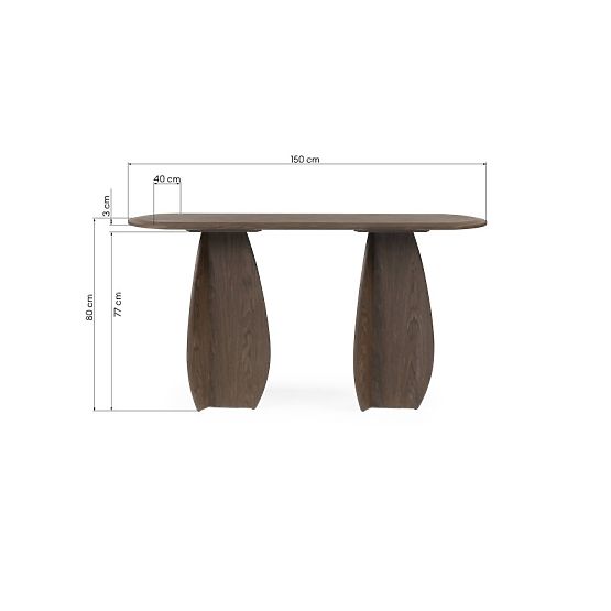 Console/bureau Noku 150 cm, noyer foncé