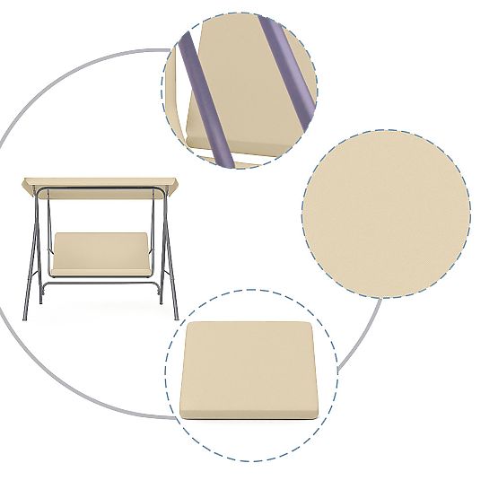 Coussin pour balançoire de jardin 127x100 cm beige MultiGarden