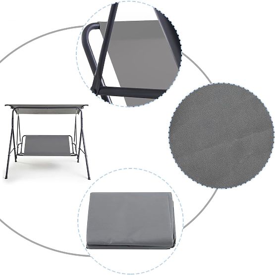 Coussin pour balançoire de jardin 127x100 cm gris MultiGarden