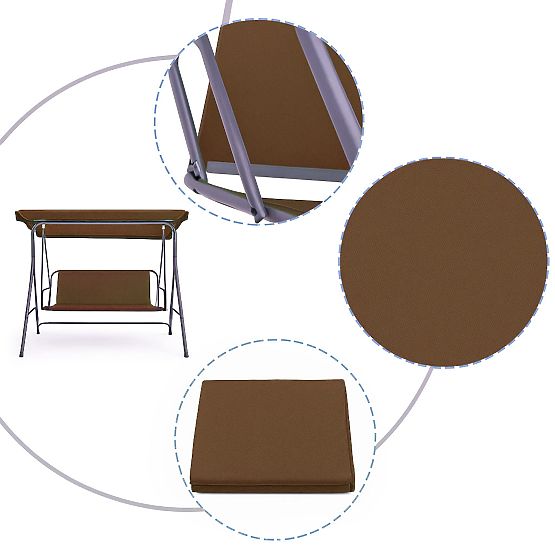 Coussin pour balançoire de jardin 127x100 cm marron MultiGarden