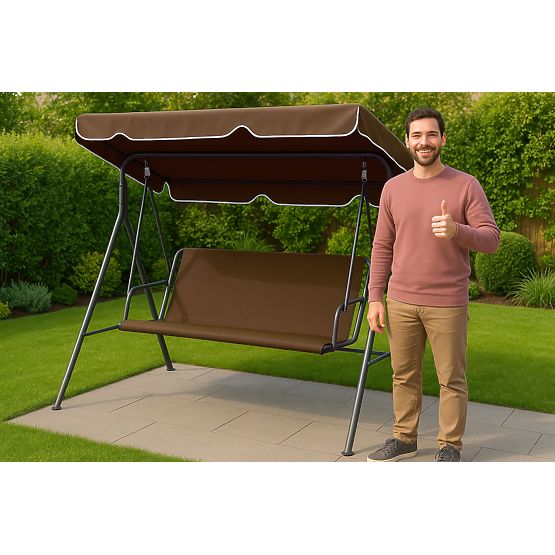 Coussin pour balançoire de jardin 127x100 cm marron MultiGarden