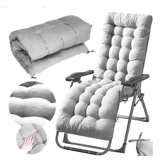 Coussin pour chaise longue de jardin gris 145 x 52 cm ModernHome