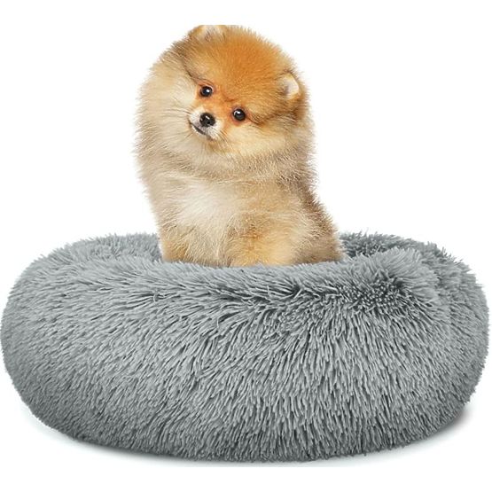 Coussin universel en peluche pour chien et chat 40 cm - gris clair