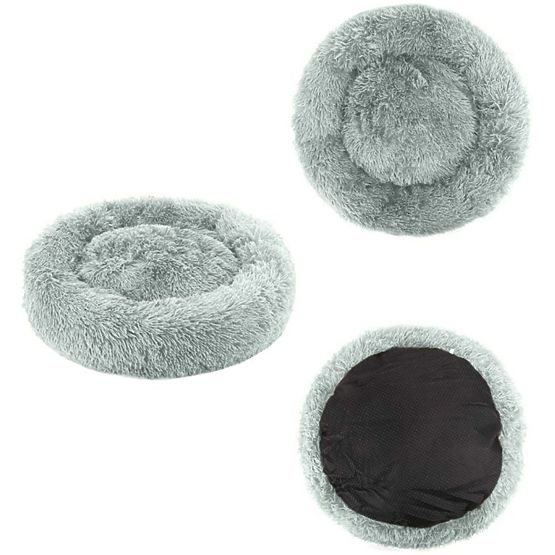 Coussin universel en peluche pour chien et chat 40 cm - gris clair