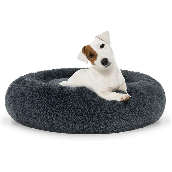 Coussin universel en peluche pour chien et chat 60 cm - gris foncé