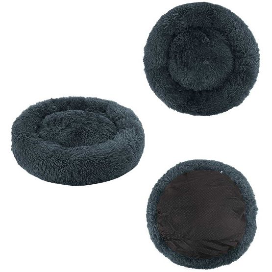 Coussin universel en peluche pour chien et chat 60 cm - gris foncé