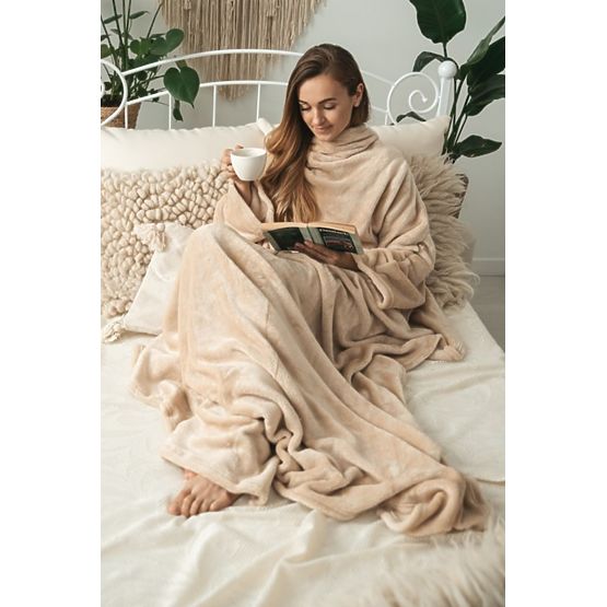 Couverture CASHMERE TOUCH avec manches - 150 x 210 cm (beige)