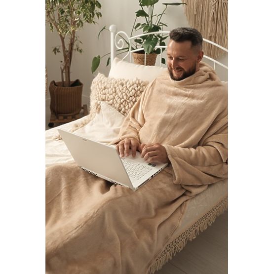 Couverture CASHMERE TOUCH avec manches - 150 x 210 cm (beige)