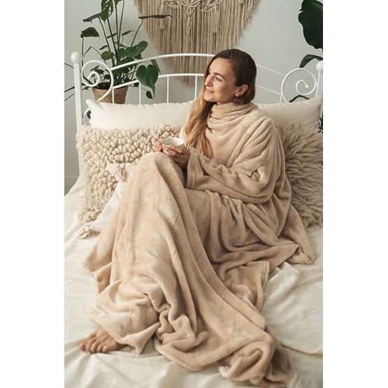 Couverture CASHMERE TOUCH avec manches - 150 x 210 cm (beige)