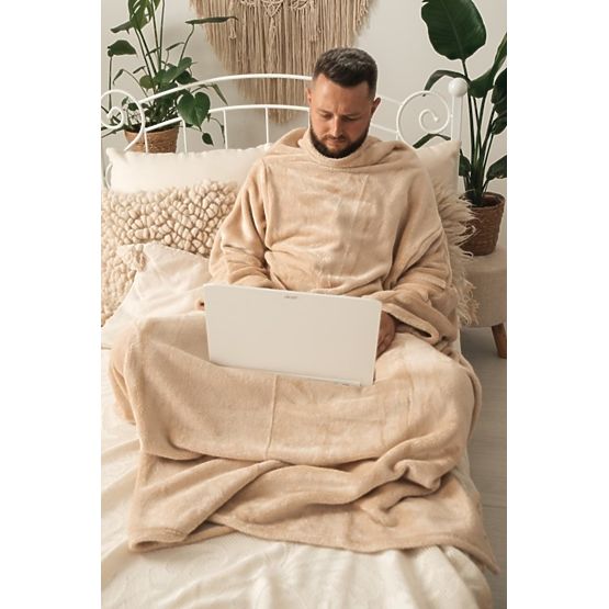 Couverture CASHMERE TOUCH avec manches - 150 x 210 cm (beige)