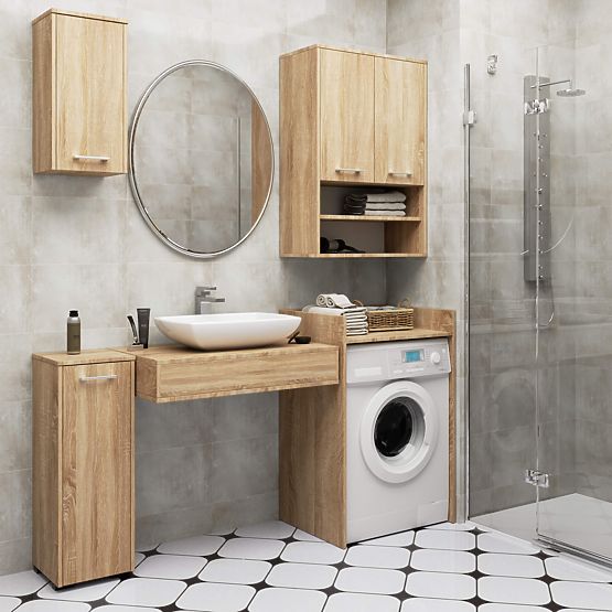 COUVERTURE DE MACHINE À LAVER FIN CHÊNE SONOMA