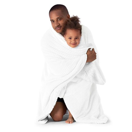 Couverture SHLEEPY couleur blanche jacquard style classique 170x210