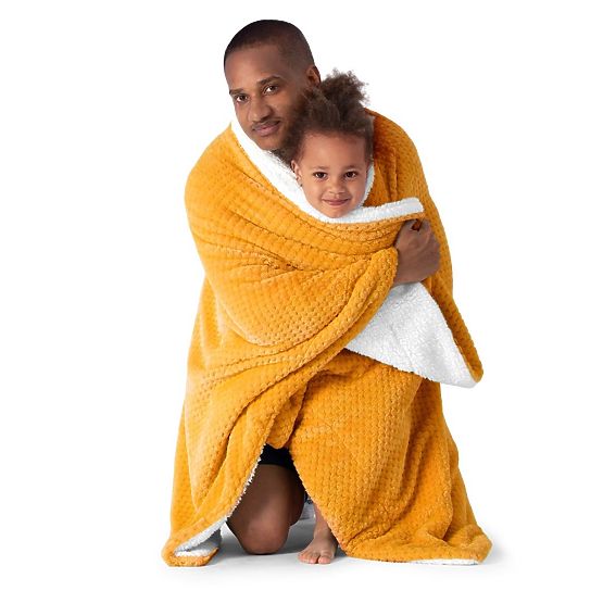 Couverture SHLEEPY orange jacquard style classique 130x180