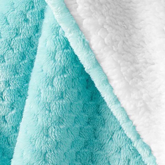 Couverture SHLEEPY turquoise avec motif jacquard style classique 220x240